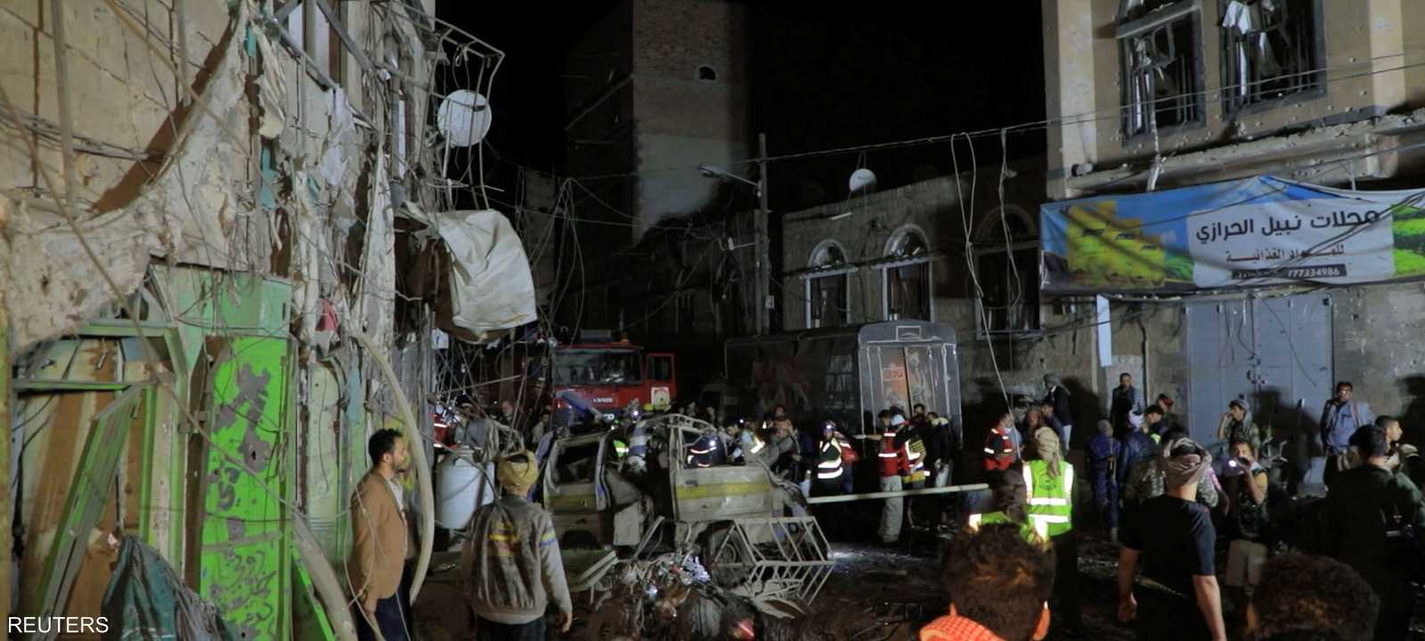 الغارات استهدفت منطقة سكنية في صنعاء وفق شهود عيان