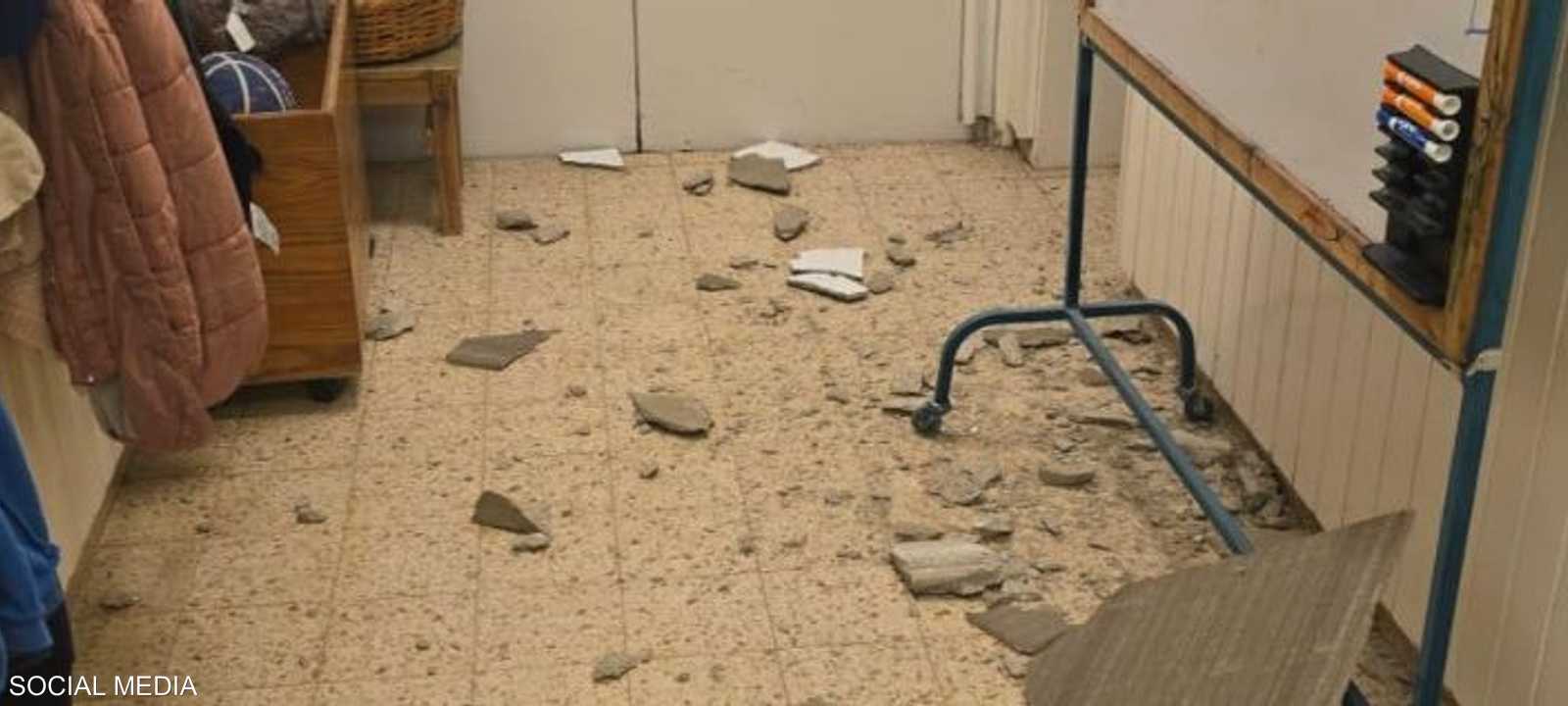 شظايا الصاروخ سقطت فوق روضة وفق مصادر محلية إسرائيلية