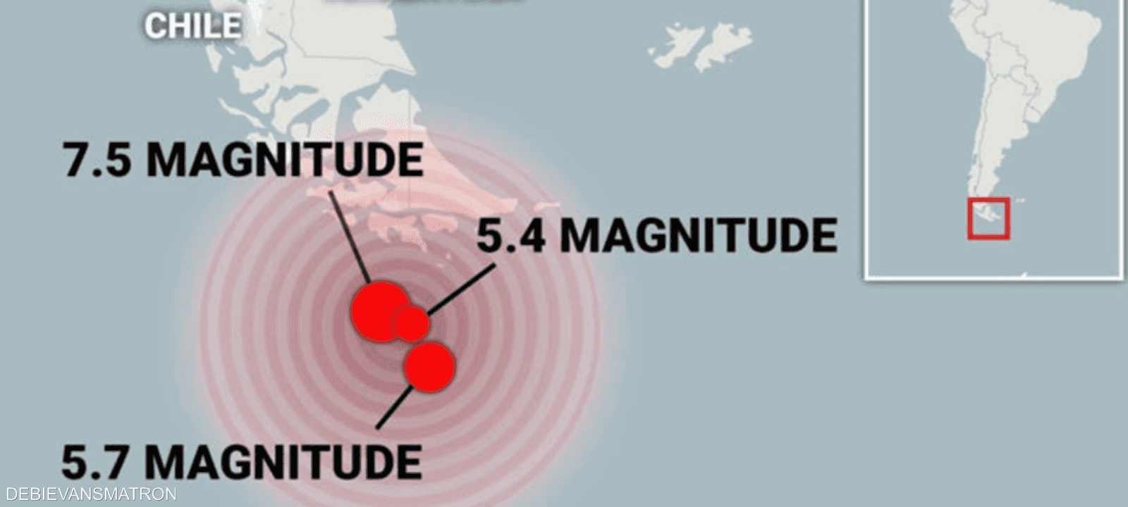 بلغت شدة الزلزال 7.5