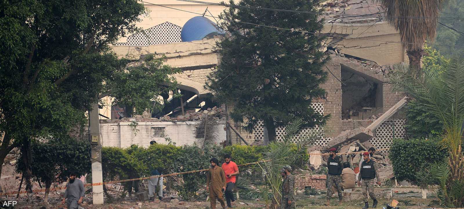 آثار الضربات الهندية في لاهور بباكستان