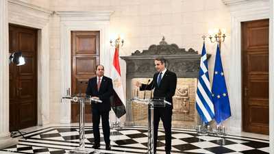 الرئيس المصري عبد الفتاح السيسي ورئيس الوزراء اليوناني