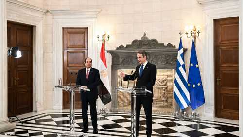 الرئيس المصري عبد الفتاح السيسي ورئيس الوزراء اليوناني