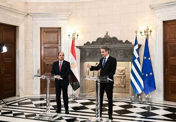 الرئيس المصري عبد الفتاح السيسي ورئيس الوزراء اليوناني