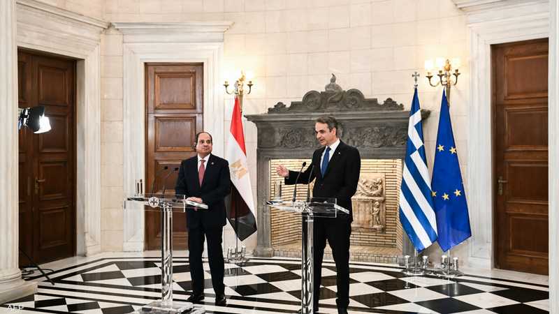 الرئيس المصري عبد الفتاح السيسي ورئيس الوزراء اليوناني