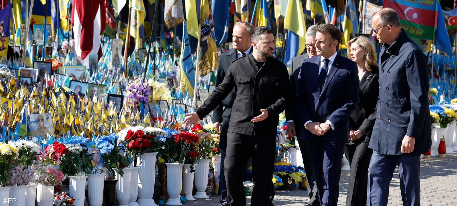 زعماء بريطانيا وفرنسا وبولندا وألمانيا مع الرئيس الأوكراني