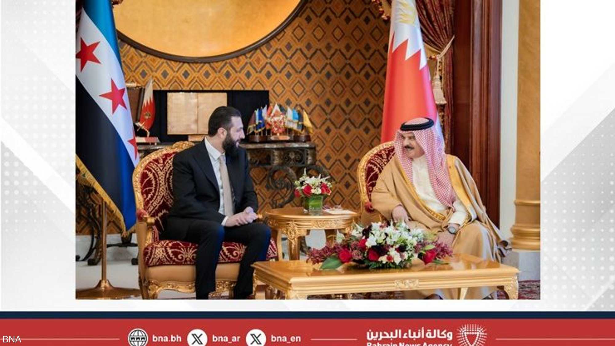 ملك البحرين لدى استقباله الرئيس السوري