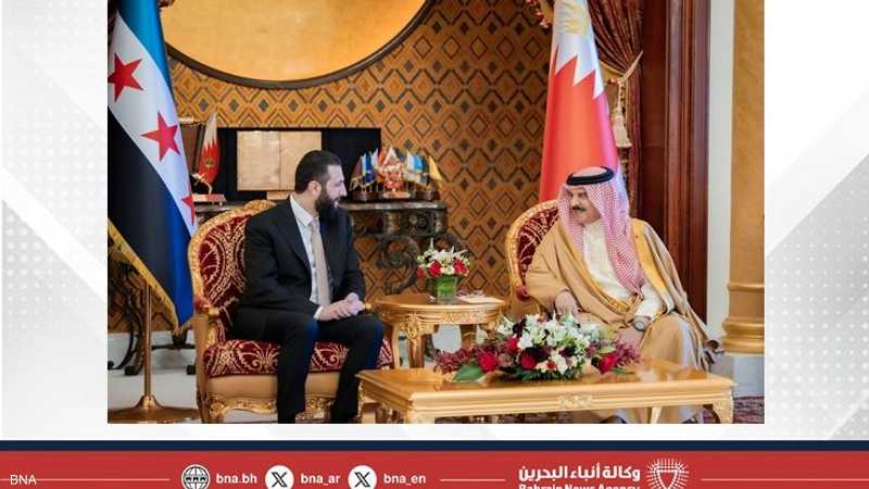 ملك البحرين لدى استقباله الرئيس السوري