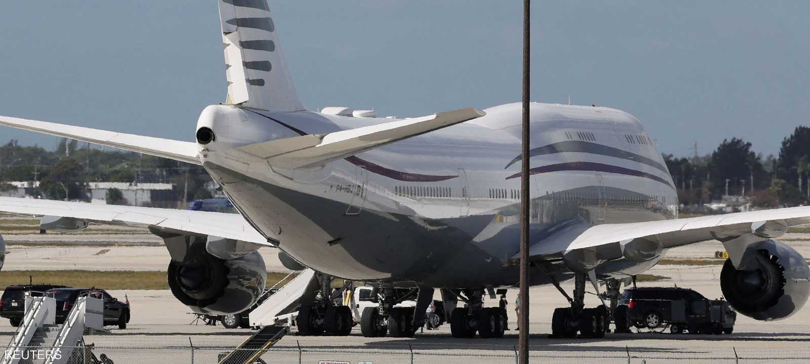طائرة بوينغ 747-8 قطرية كان ترامب يتجول بها بويست بالم بيتش
