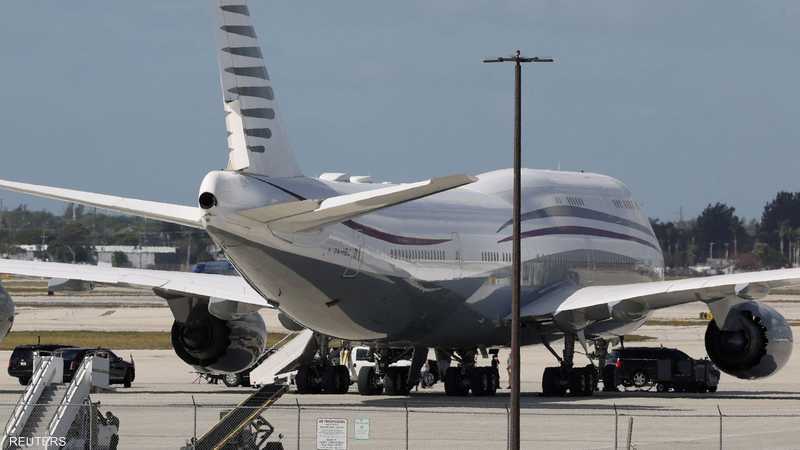 طائرة بوينغ 747-8 قطرية كان ترامب يتجول بها بويست بالم بيتش