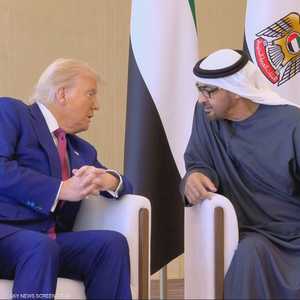 الشيخ محمد بن زايد خلال استقباله لترامب