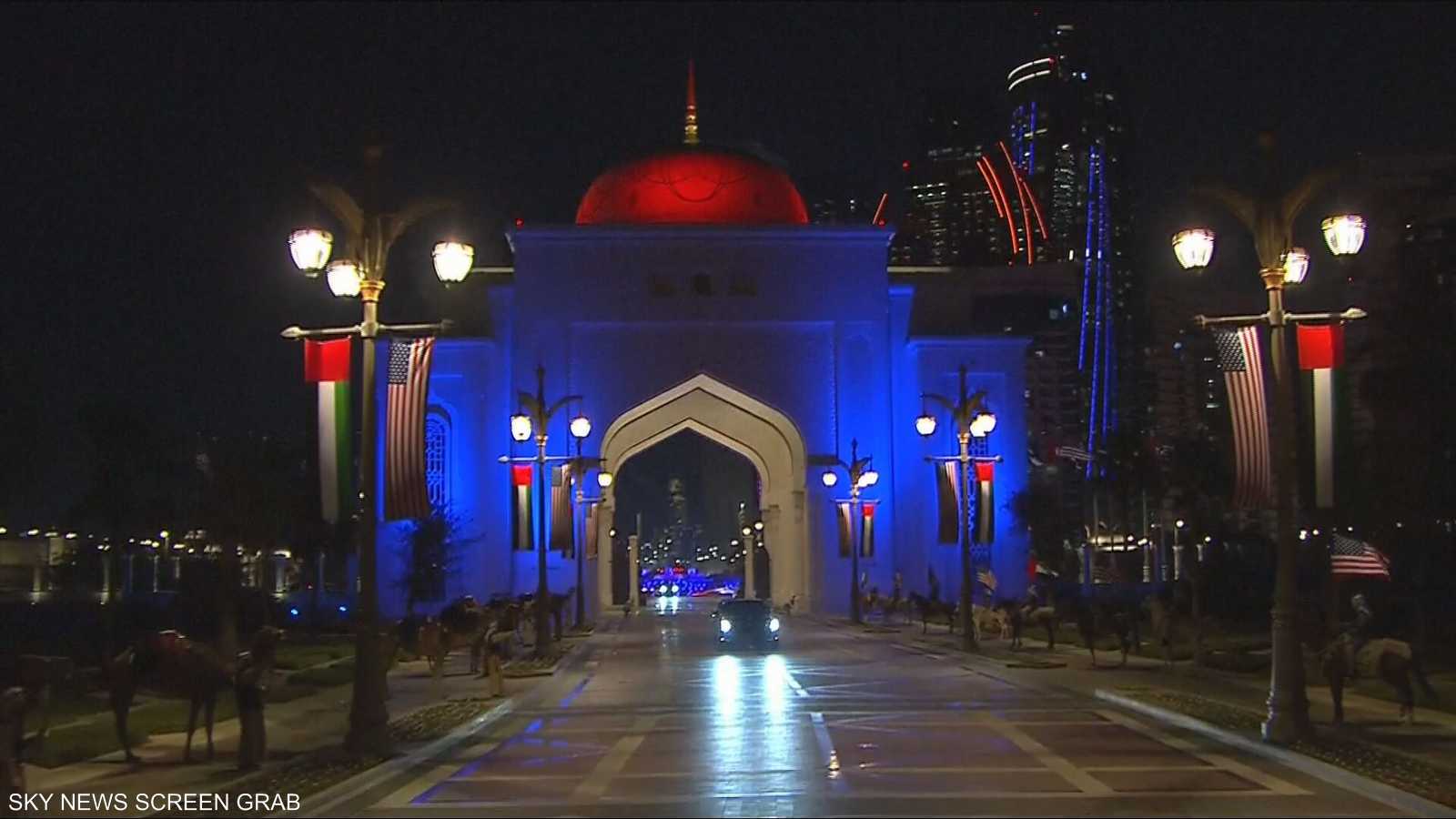 وصول الرئيس الأميركي إلى قصر الوطن في أبوظبي