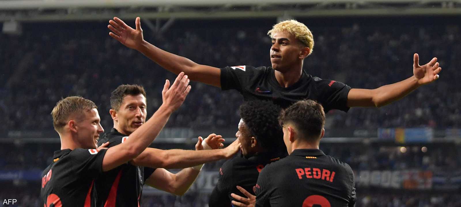 فرحة لامين يامال بهدفه المذهل