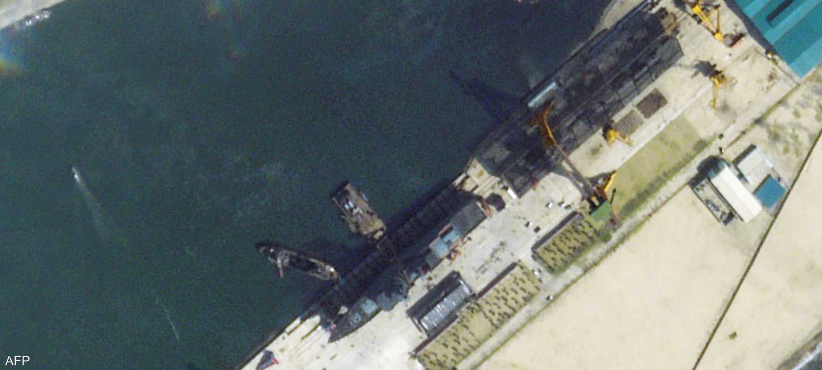 صورة فضائية تظهر حادث المدمرة البحرية