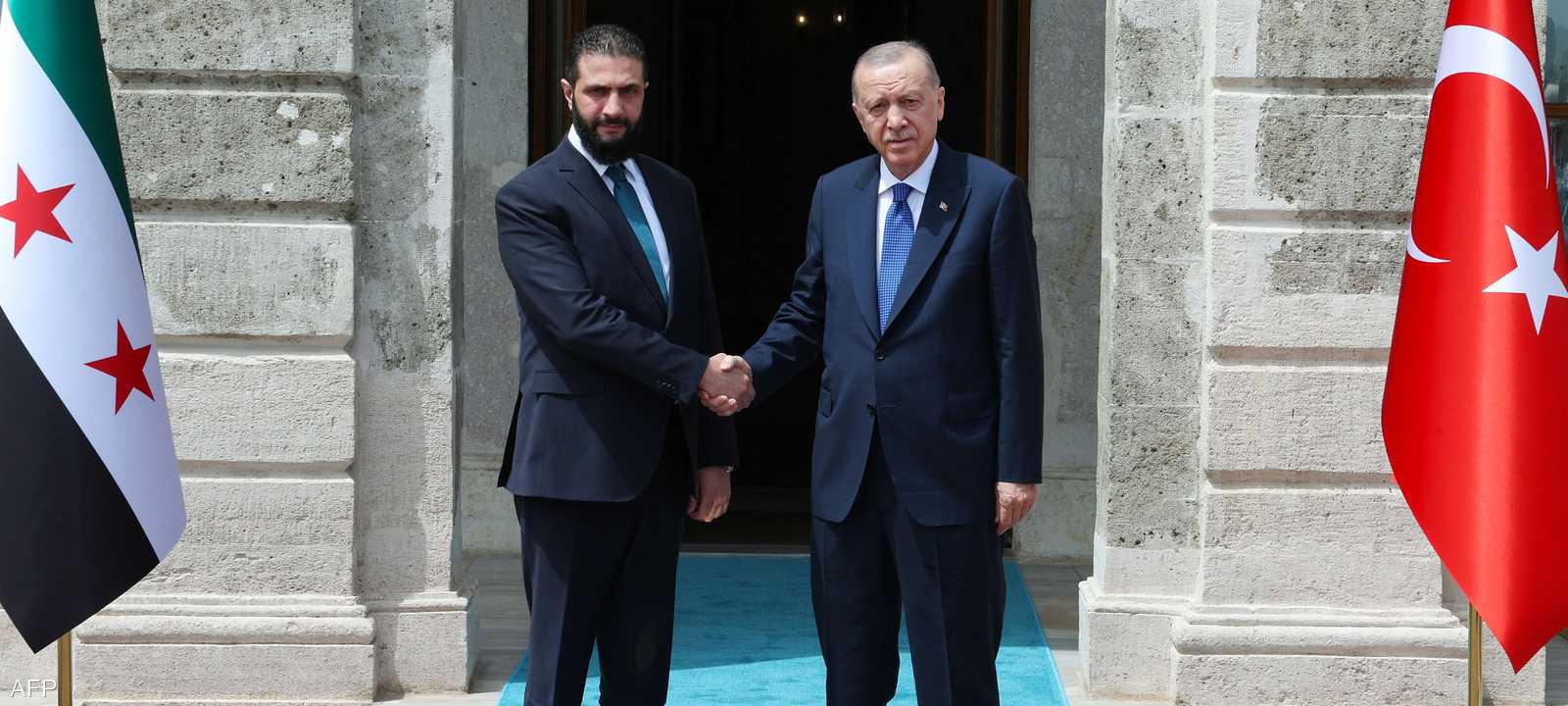 أردوغان لدى استقباله الشرع