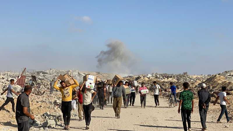 توزيع المساعدات الغذائية في غزة شهد حالة من الفوضى والانفلات