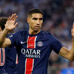 المغربي أشرف حكيمي لحظة تسجيله الهدف