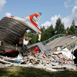 انهيار الجسر في منطقة بريانسك الروسية