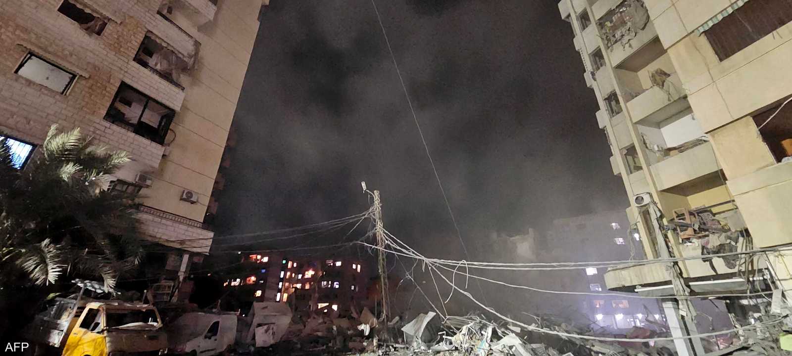 آثار الغارات الإسرائيلية على ضاحية بيروت الجنوبية