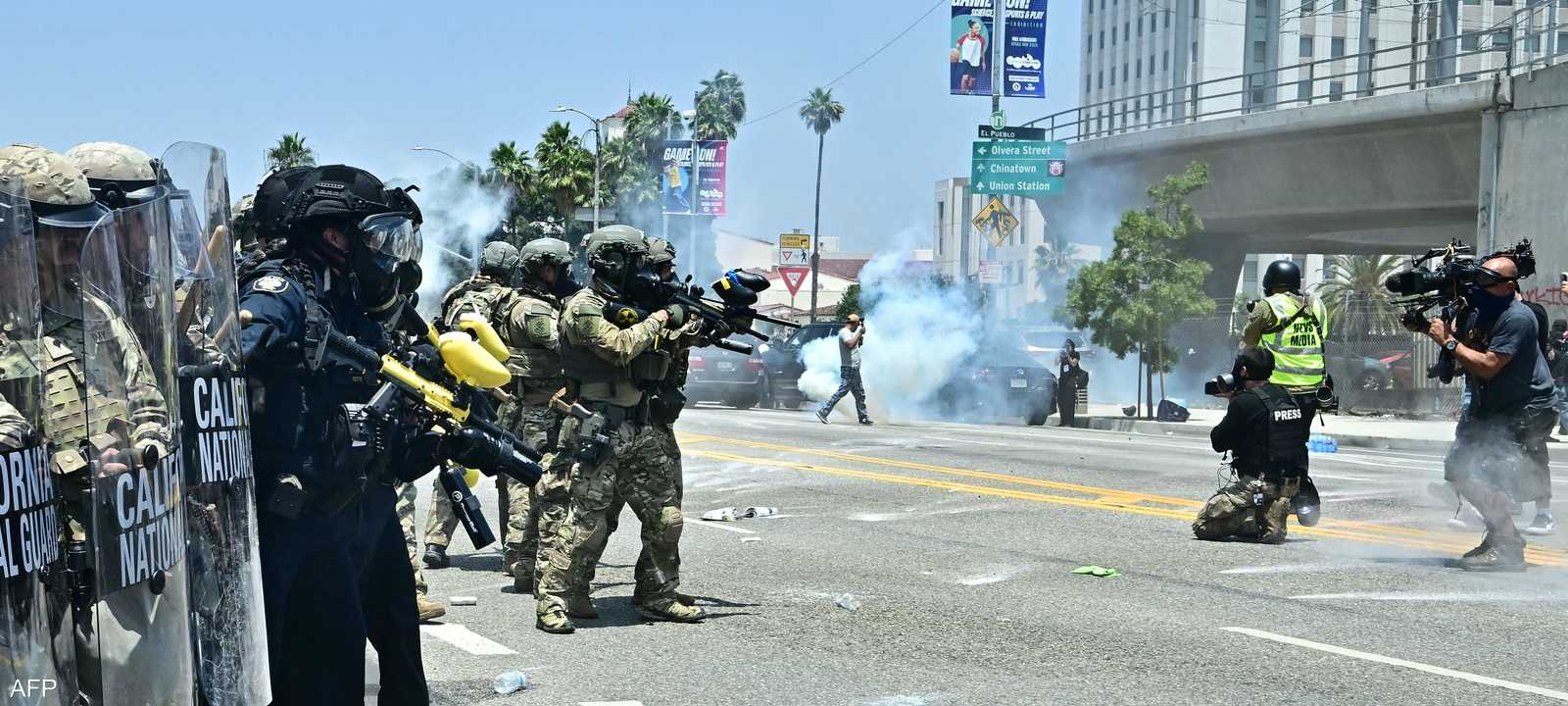 عناصر من الحرس الوطني في لوس أنجلوس