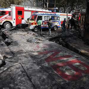 حطام طائرة بوينج 787 دريملاينر في الموقع