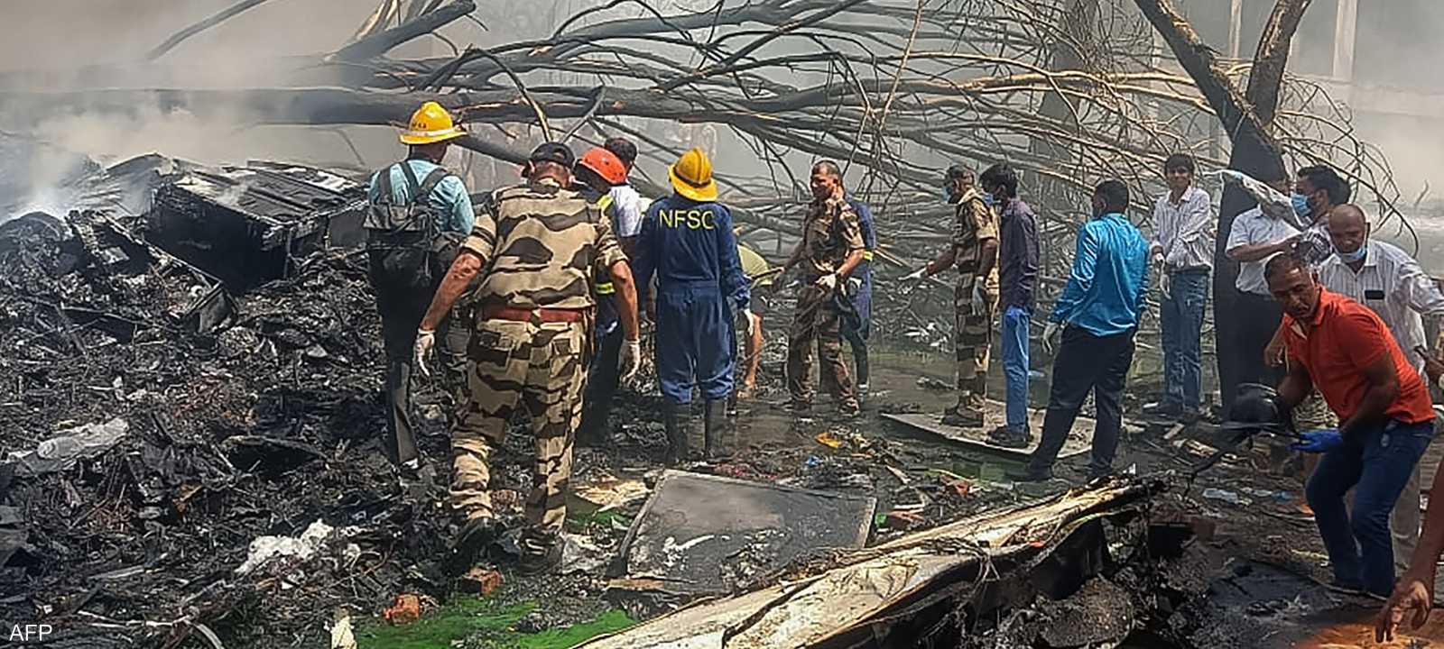 سقطت الطائرة في مدينة أحمد أباد