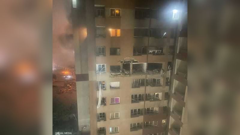 بناية في طهران تعرضت للهجوم الإسرائيلي