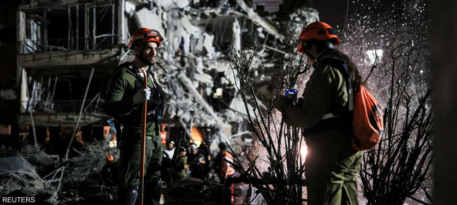 من آثار ضربة إيرانية على إسرائيل مساء الجمعة