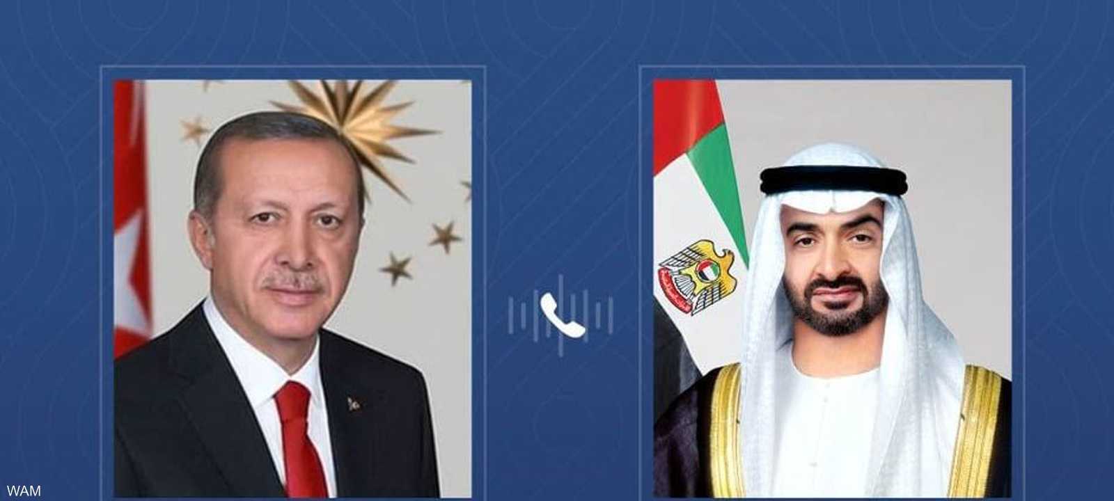 الشيخ محمد بن زايد وأردوغان يبحثان هاتفيا التطورات الإقليمية