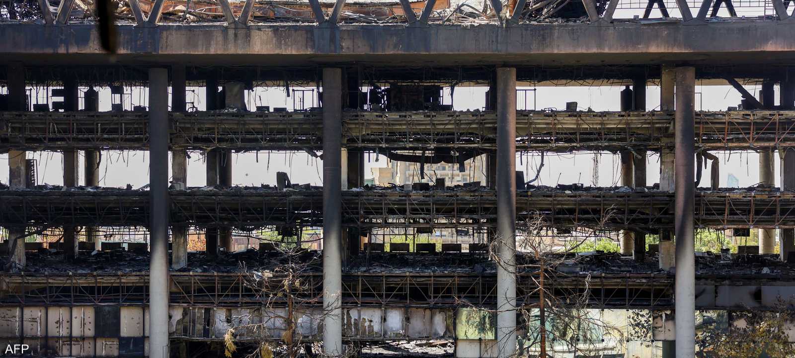 آثار ضربة إسرائيلية سابقة