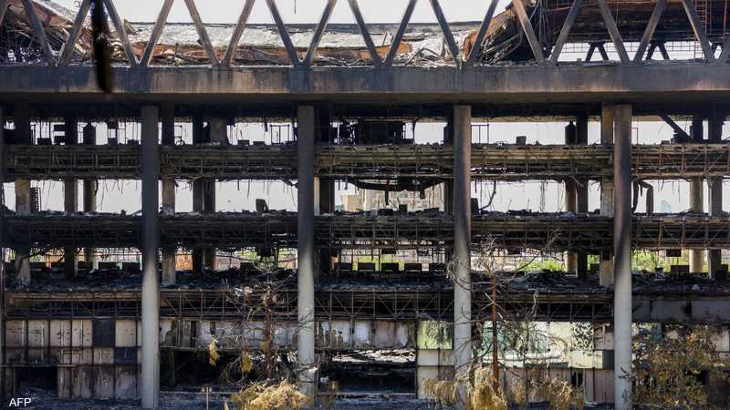 آثار ضربة إسرائيلية سابقة