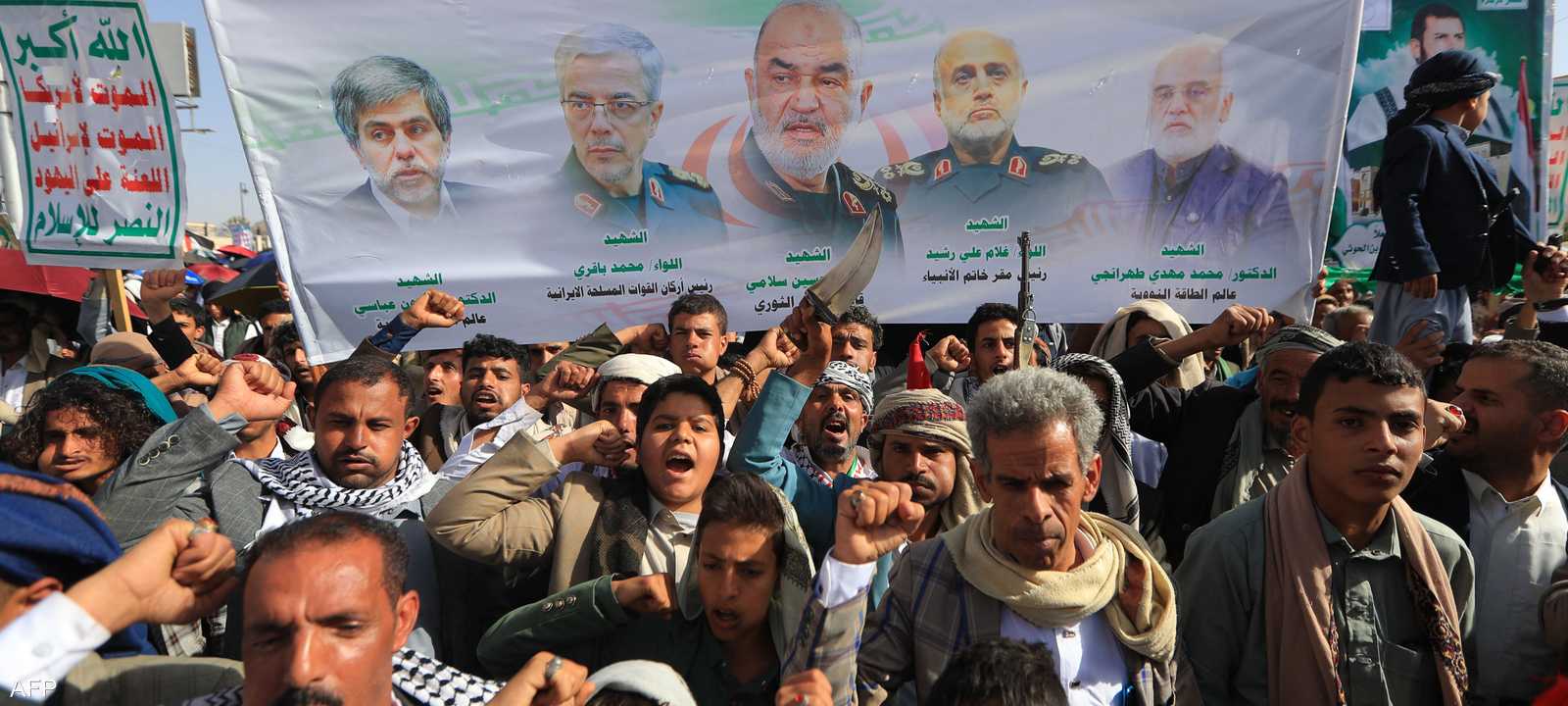 من مسيرة مؤيدة لإيران في صنعاء قبل أيام