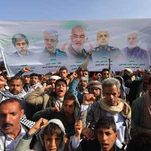 من مسيرة مؤيدة لإيران في صنعاء قبل أيام