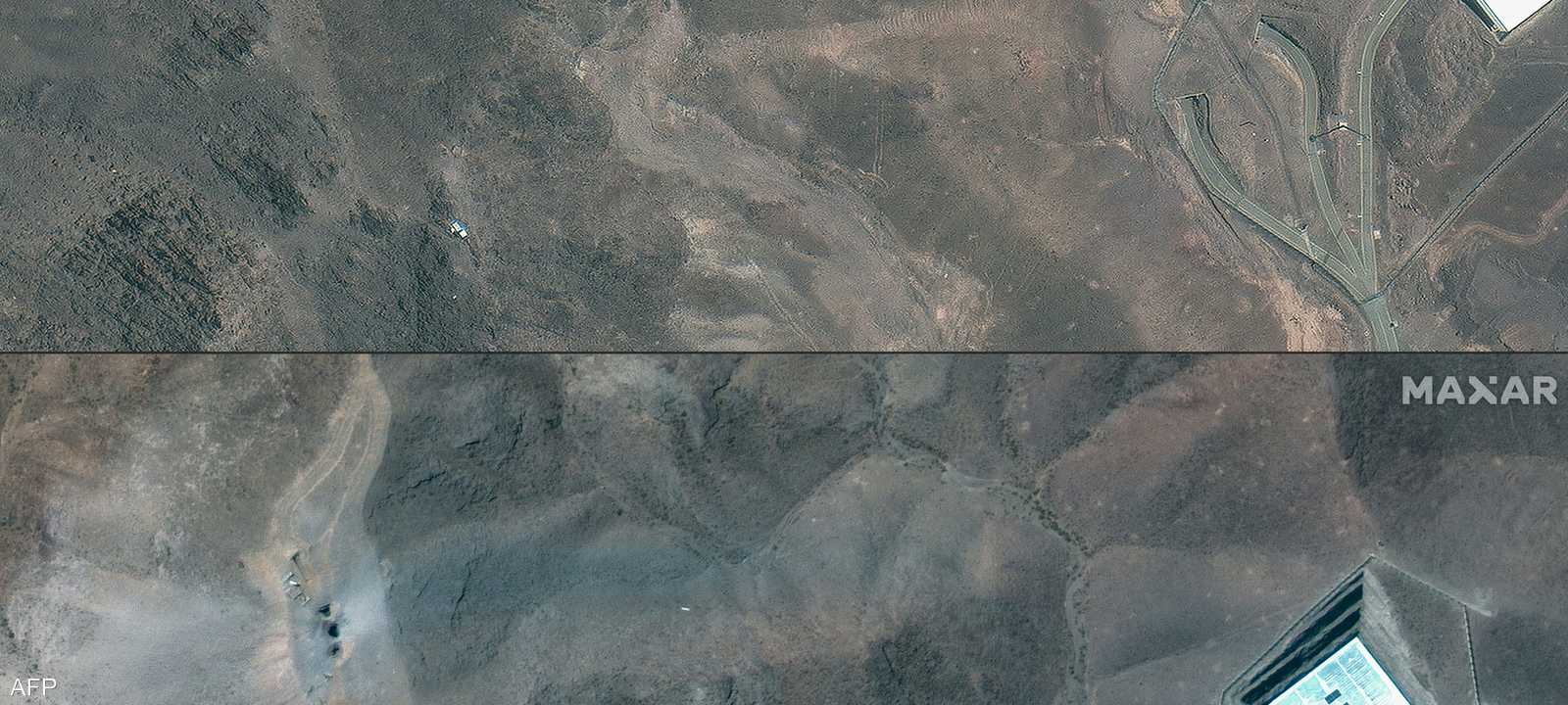 منشأة فوردو الإيرانية قبل وبعد الضربة الأميريكة