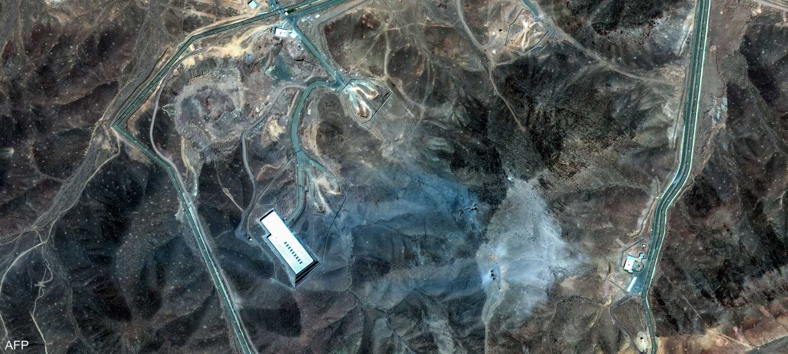 منشأة فوردو كما بدت بعد الضربة الأميركية