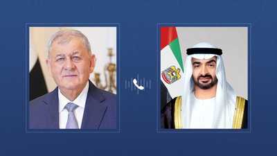 رئيس الإمارات يبحث مع الرئيس العراقي التطورات الإقليمية