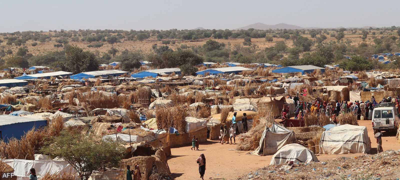 مخيم للاجئين السودانيين على الحدود مع تشاد