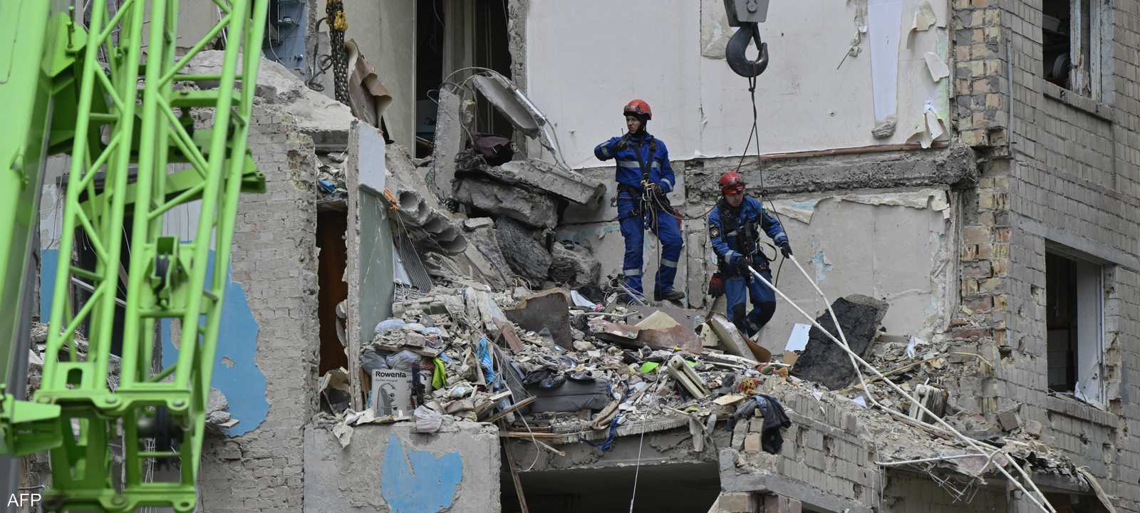 أرشيفية لضربة روسية على مبنى في كييف