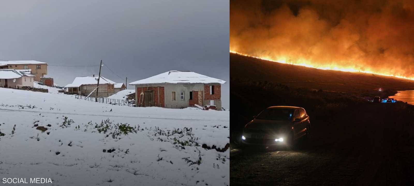 حرائق غابات في إزمير وثلوج تغطي طرابزون