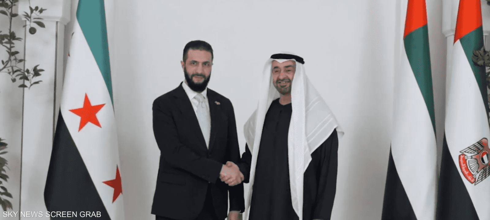 رئيس دولة الإمارات يستقبل الرئيس السوري