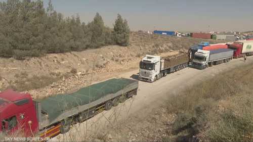حركة شحن نشطة على معبر جابر الحدودي الأردني مع سوريا