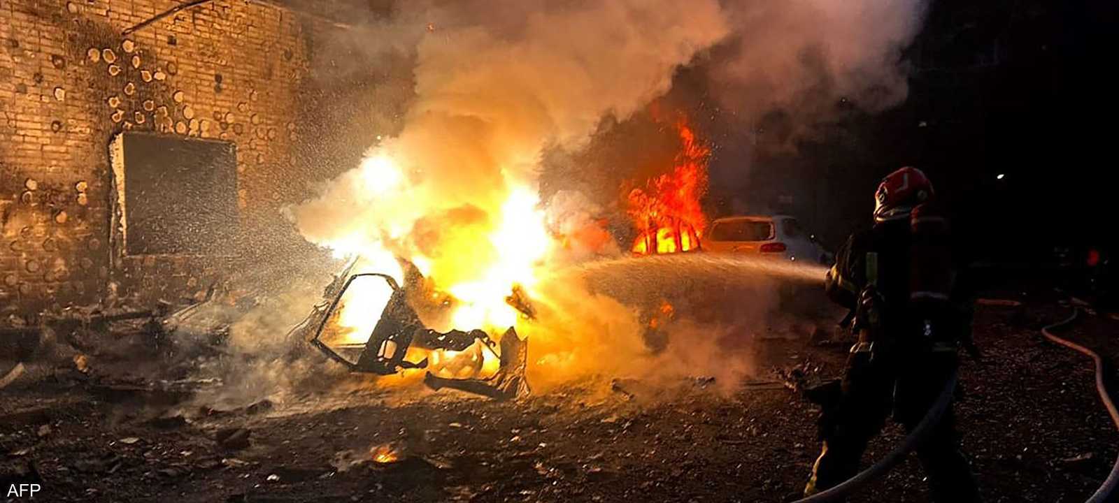 من آثار قصف روسي على مدينة لفيف في غرب أوكرانيا