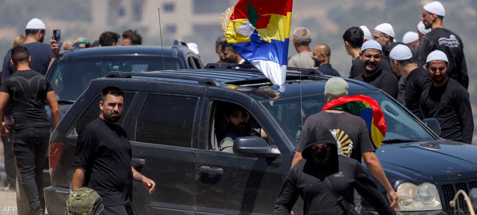 دروز عند الحدود مع سوريا في الجولان