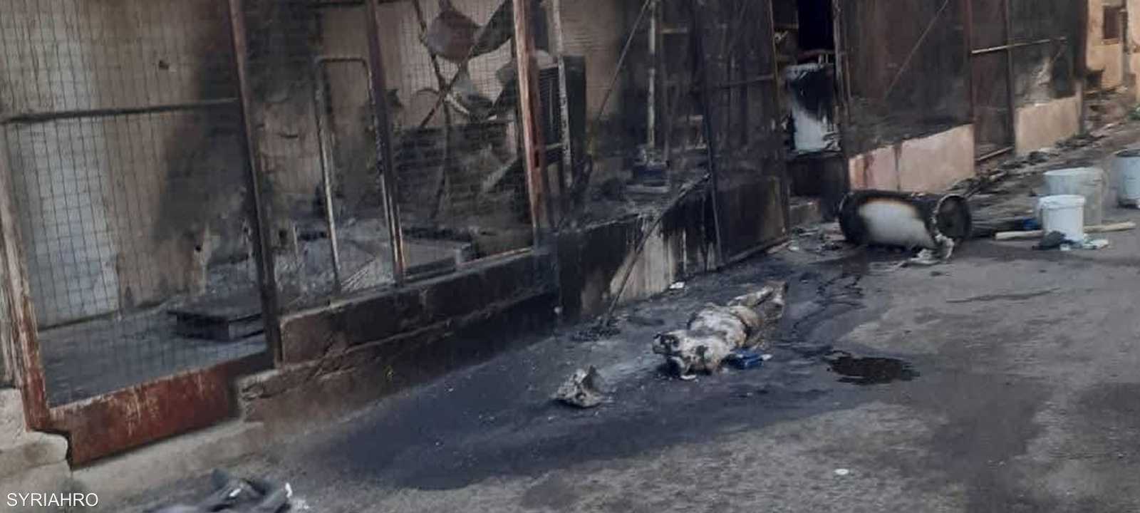 منازل ومحلات أحرقت بالكامل