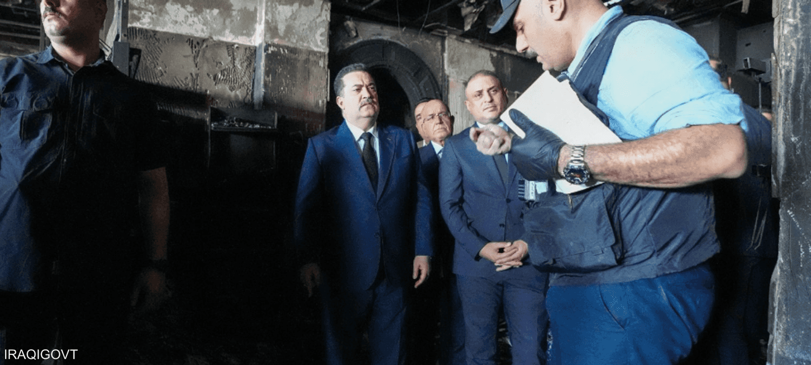 السوداني يتفقد آثار الحريق