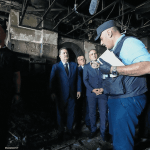 السوداني يتفقد آثار الحريق