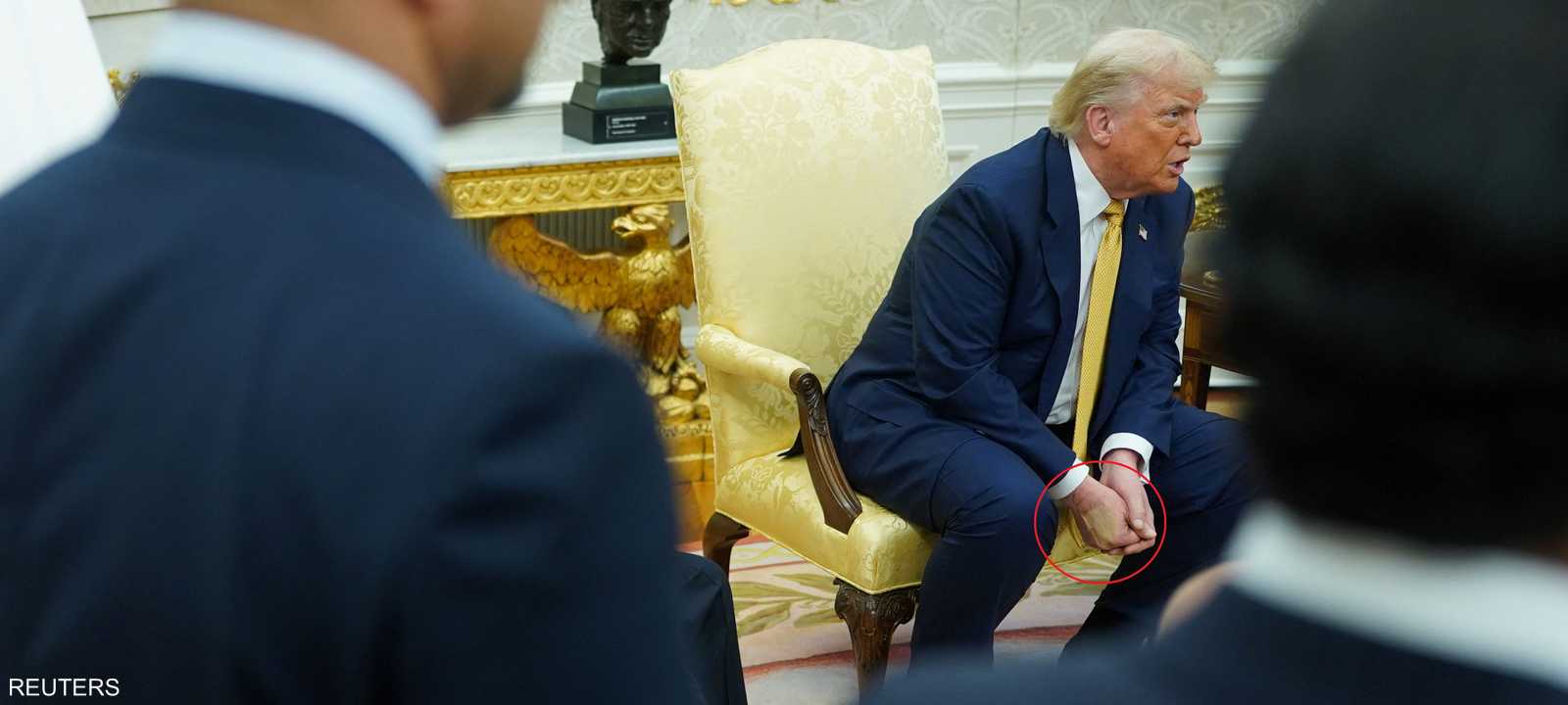 الرئيس ترامب خلال استقبال ولي العهد البحريني