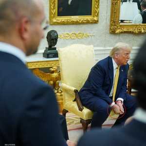 الرئيس ترامب خلال استقبال ولي العهد البحريني