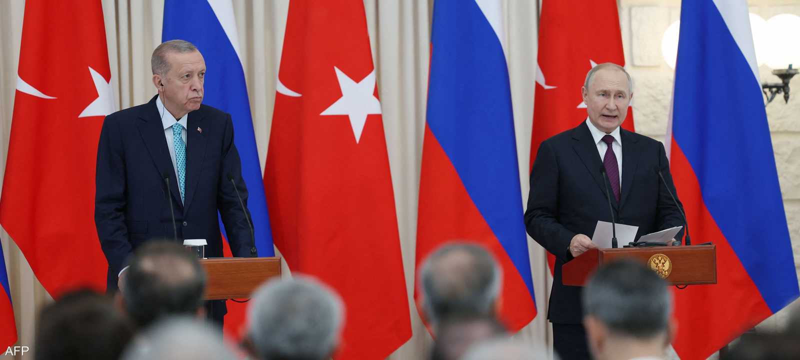 الرئيس الروسي فلاديمير بوتين ونظيره التركي رجب طيب أردوغان