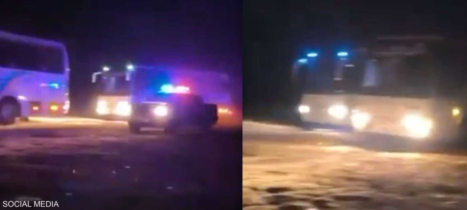 دخول حافلات الحكومة السورية إلى السويداء