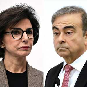 كارلوس غصن ووزيرة الثقاقة الفرنسية رشيدة داتي